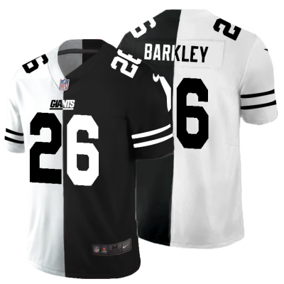 New York Giants #26 Saquon Barkley Men's Black V White Peace Split Nike Vapor Untouchable Limited NFL Jersey Men's